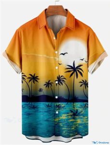 Men half sleeve printed shirts Hawaiian