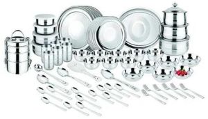 Dinner Set 83 Piece, Grade Stainless Steel , Silver