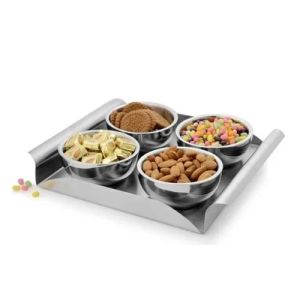 Stainless Steel Designer Dry Fruit Platter