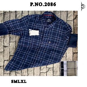 Mens Blue Check Shirt