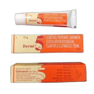 Dermi 5 Cream ( Clobetasol, Gentamicin, Clotrimazole, Clioquinol )