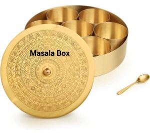 Brass Engraved Masala Box