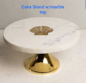 Brass Marble Cake Stand