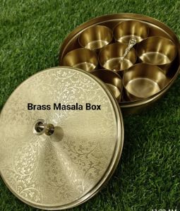 Brass Round Masala Box