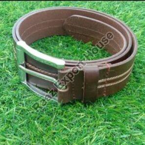 Mens Double Stitched Leather Belt