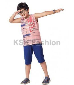 Kids Sleeveless T-Shirt and Capri Set