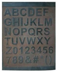 Embossed Alphabet Die