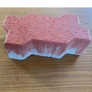 Red Concrete Zig Zag Paver Block