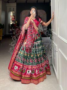 Tussar Silk Patola Print With Foil Work Lehenga Choli