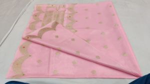 Baby Pink Tissue Silk Saree