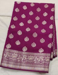 Light Purple Matka Silk Saree