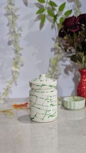 Green Textured Ceramic Jar