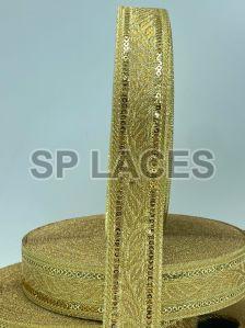 Golden Gotta Patti Border Lace