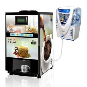 Direct Water Inlet 4 Lane Coffee Tea Vending Machine