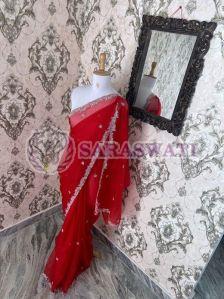 Party Wear Aari Embroidered Saree