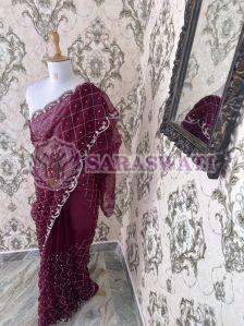 Party Wear Aari Embroidered Saree