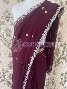 Georgette Aari Embroidered Saree