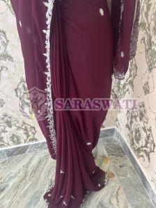 Georgette Aari Embroidered Saree