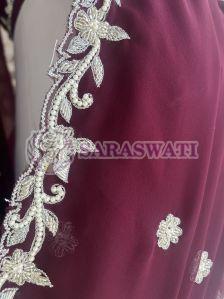 Georgette Aari Embroidered Saree