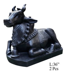 Black Marble Nandi Statue