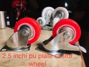 Nylon Pu 2.5 Inch Plate Caster Wheel White