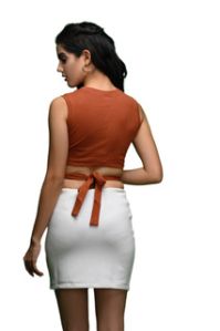 LADIES RUST RIBBED TOP