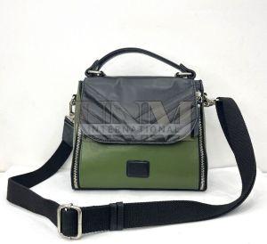 Ladies Green and Black Leather Handbag