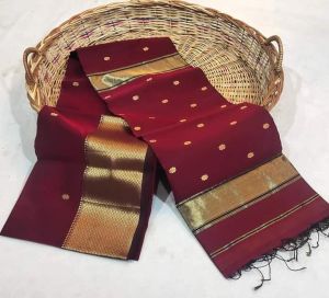 Maheshwari Handloom Silk Cotton Jari Buti Saree