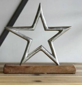 Metal Silver Star Sculpture