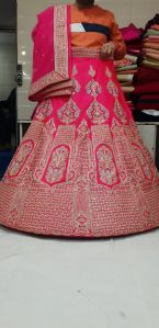 Ladies Fancy Pink Embroidered Lehenga Choli