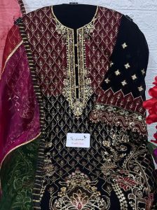 Fox Georgette Heavy Embroidered Pakistani Suit Set