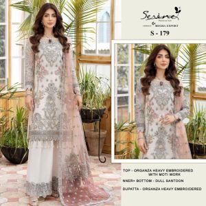 Organza Heavy Embroidered with Moti Work Pakistani Suit Set