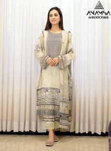 Semi Stitched Muslin Cotton Digital Print Pakistani Suit