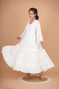 Ladies White Long Dress