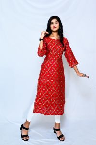 Ladies Printed Silk Kurti