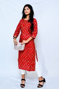 Ladies Printed Silk Kurti