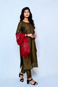 Mehndi Green Kurti Pant Set