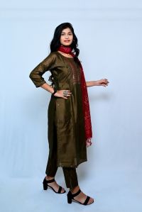 Mehndi Green Kurti Pant Set