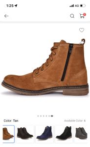 zelt men tan brown suede leather flat boots