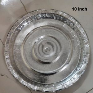 Plain Round 10 Inch Silver Paper Plate