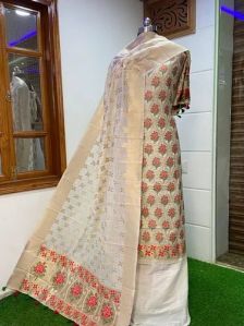 Ladies Jamdani Cotton Silk Salwar Suit