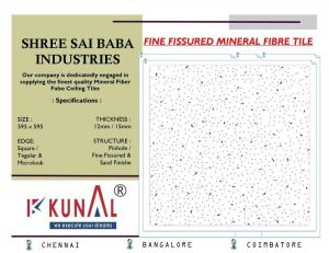 KUNAL Mineral fibre Ceiling Tile Fine Fissured