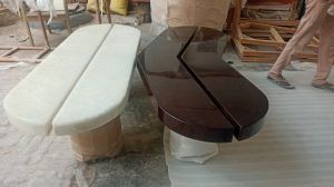 Oval Onyx Table