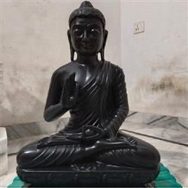 Black Marble Gautam Buddha Statue