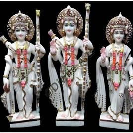 Gold Plated Marble Ram Darbar Statue