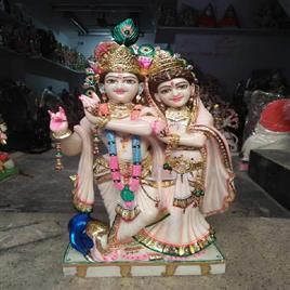 Radha Krishna With Peacock Statue