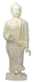 White Stone Standing Buddha Statue