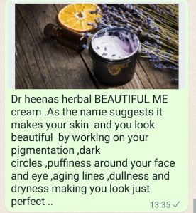 Dr heenas herbal beautiful me cream