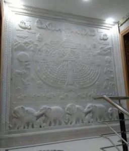 Marble Stone Elephant Decorative Wall Mural