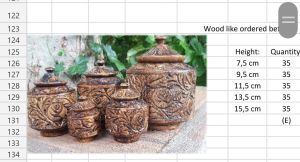 Wooden handicraft vases
